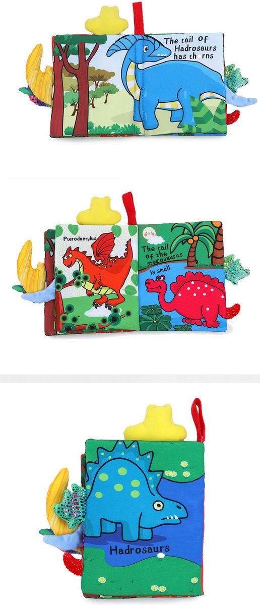 Baby boek/knisperboekje /baby born/sinterklaas/ kerstcadeau/ boek voor kinderen/ Educatief Baby Speelgoed /Zacht Baby boek /Zacht Speelgoed/Speelgoed voor baby/ Speelgoed Voor Kinderen/ "dinosaurs fun""