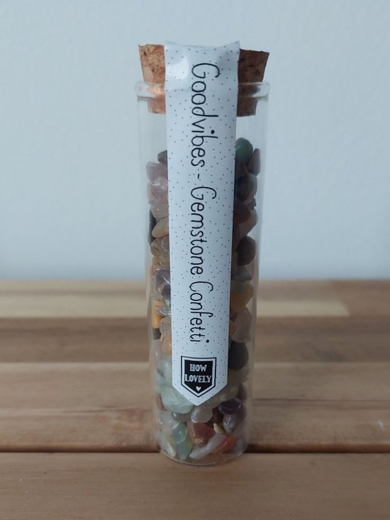 Tube avec cadeau de pierres précieuses - Confettis de pierres précieuses - Minéraux de pierre - 10 x 3 cm