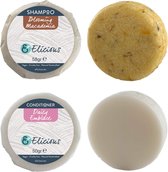 Elicious® - Set Shampoo + Conditioner - Droog Haar - Shampoo Bar - Conditioner Bar - Natuurlijke Shampoo - Natuurlijke Conditioner - Haarconditioner - SLS vrij - Plasticvrij - Vega