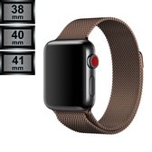 Compatible Apple Watch Bandje - Milanees Watch Bandje - Apple Watch Series 1/2/3/4/5/6/SE/7 - 38/40/41mm - Koffie