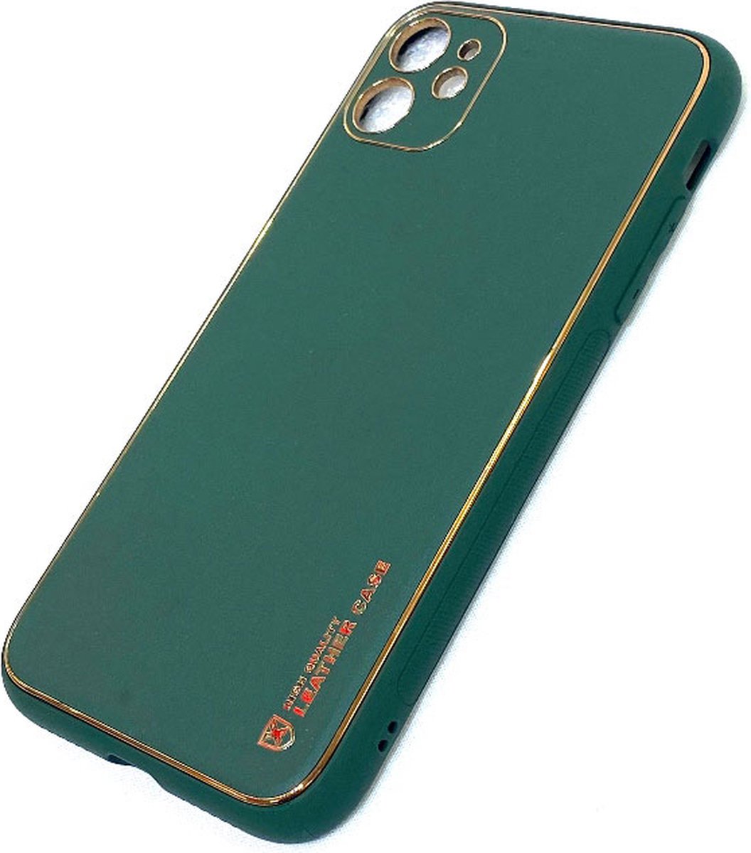 JPM Iphone 12 Green Leather Case