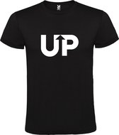 Zwart T shirt met  " UP " logo  print Wit size XXXL