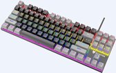 XUNFOX K80 RGB mechanisch 87keys TKL gaming toetsenbord - Windows/Mac game toetsenbord - blue switch - Mechanical Keyboard - anti-ghosting game toetsenborden - Zwart/Grijs