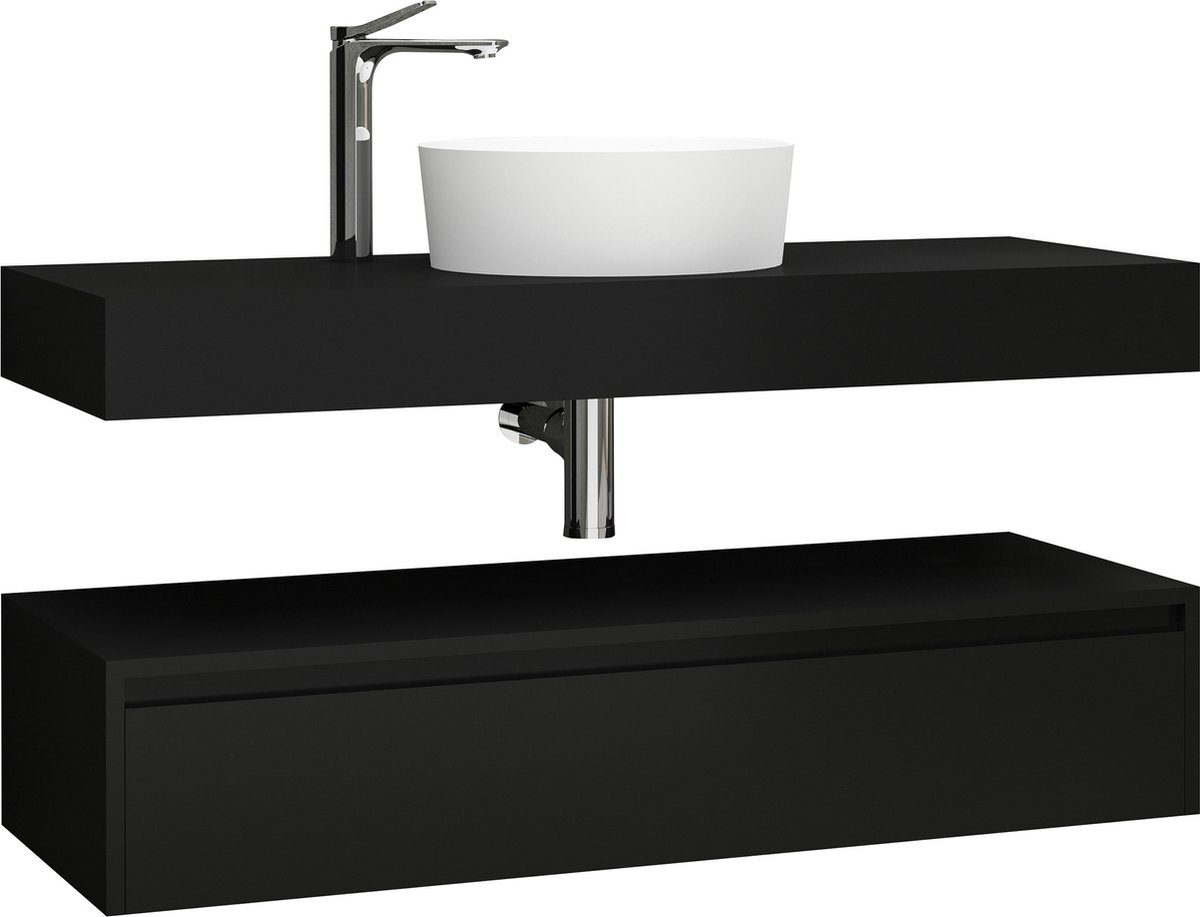 ALONI LINA wastafelonderkast – 120 cm – Mat zwart