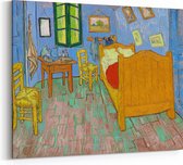Schilderij op Canvas - 70 x 50 cm - De slaapkamer - Kunst - Vincent van Gogh - Wanddecoratie - Muurdecoratie - Slaapkamer - Woonkamer