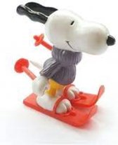 Peanuts - snoopy aan het skieën - speelfiguur - 6 cm - schleich.