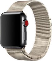 Geschikt voor Apple Watch Bandje 42/44/45mm - Milanees gewoven metaal - Roestvrijstaal - Magneetsluiting - Champagne