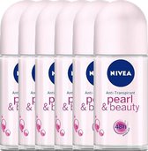 Nivea Woman pearl & Beauty Deodorant roller - 6 x 50 ml