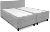 Beddenleeuw Boxspring Bed Isabella - 90x210 - Incl. Hoofdbord + Matras - Grijs