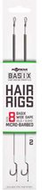 Korda Basix Hair Rigs Wide Gape - Onderlijn - 18lb - Haakmaat 8 - Groen