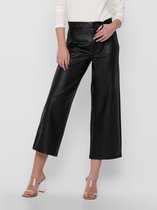 Only ONLMADISON WIDE CROP FX LEATHER PANT  Black