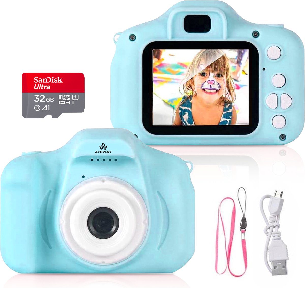 AyeKids Digitale Kindercamera HD 1080p - Vlog Camera voor Kinderen -  Digitaal... | bol.com