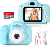 AyeKids Digitale Kindercamera HD 1080p - Vlog Camera voor Kinderen - Digitaal Kinderfototoestel - Klein Formaat Speelgoed Camera - Blauw - Nederlandse Handleiding