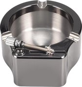 Asbak met aansteker | Zilver RVS | Aansteker Kerosine | Sigarettenhouder | Luxe Asbak | Aansteker | Cadeau/Kado