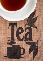 Dibond - Keuken / Eten / Voeding - Thee - Tea in bruin / wit / zwart  - 120 x 180 cm.
