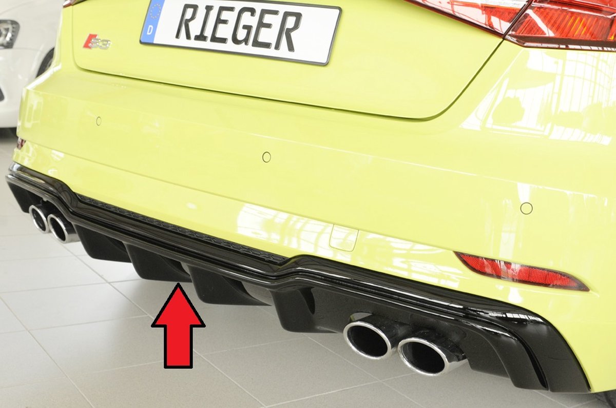 RIEGER - PERFORMANCE REAR DIFFUSER - AUDI S3 HATCH & SPORTBACK - GLOSS BLACK
