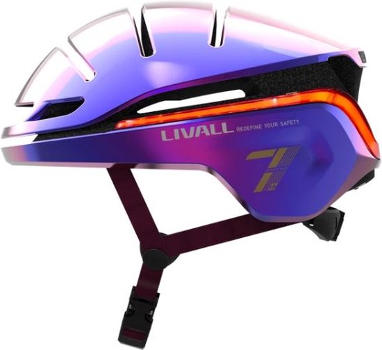 Livall EVO21 Purple Medium - (Smart) fietshelm - SOS functie - LED richtingaanwijzers - Smart verlichting