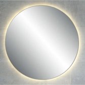 Spiegel - Ambi round met indirecte LED verlichting - met bevestiging - 800 mm - badkamerspiegel - passpiegel