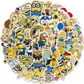 50x Minions Cartoon Stickers - Stuart, Bob, Dave en meer - Kinderstickers Universal Pictures - Film Stickerset voor op de fiets, beker, laptop, schoolspullen, kamer, etc - School -