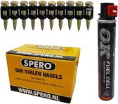 25mm - 1000 stalen nagels  van Spero & Gasbus tbv Spit Pulsa 1000 & Powers C3 Gasschiethamer - SPERO