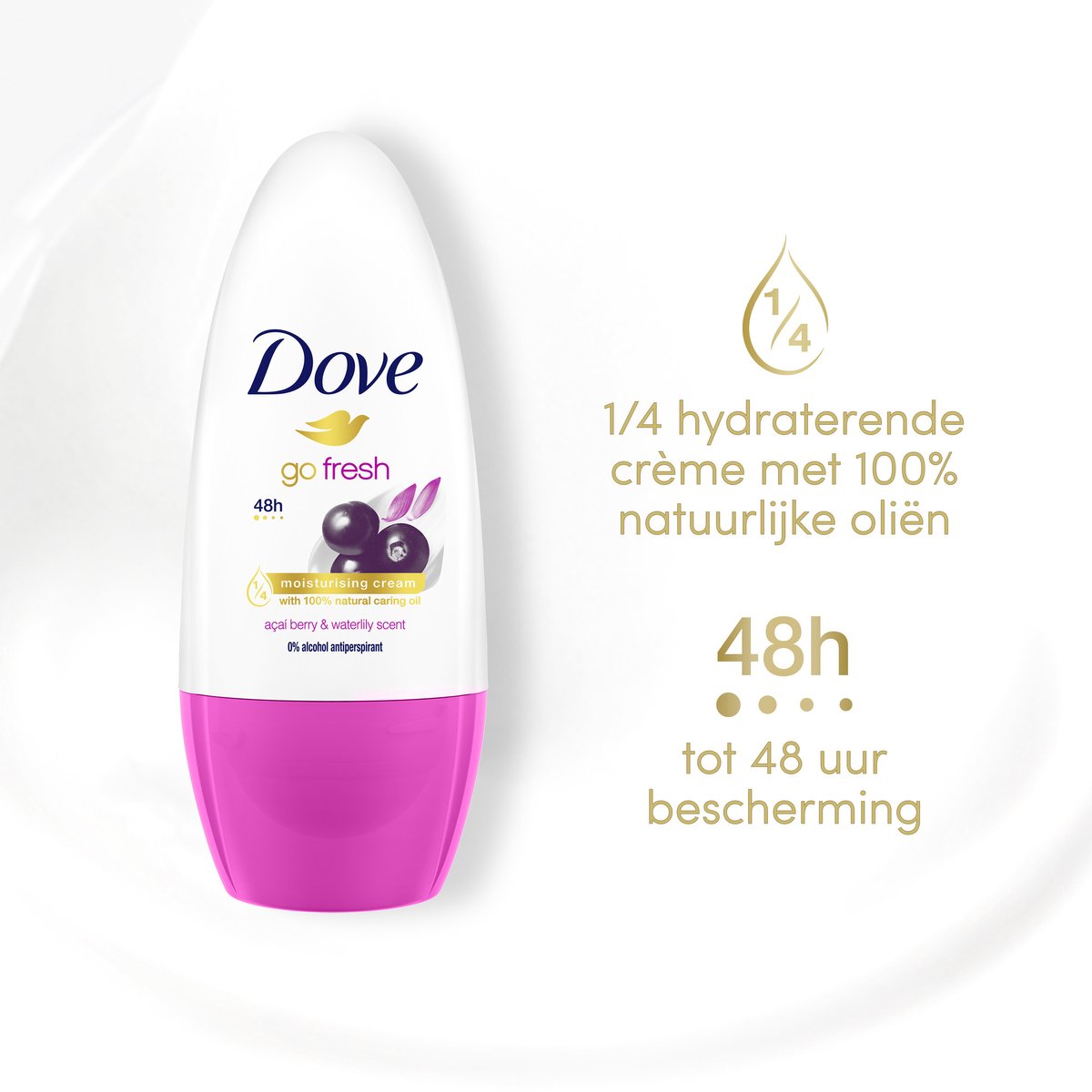 Deodorante Roll-on Bacche di Acai 48h 0% Alcol 50ml Dove