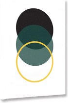 Akoestische panelen - Geluidsisolatie - Akoestische wandpanelen - Akoestisch schilderij AcousticBudget® - paneel met grafisch groene elementen - design 34 - 40x60 - Wanddecoratie -