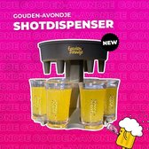 Shot dispenser/Shot fontein inclusief 6 shotglaasjes - Gouden-Avondje®