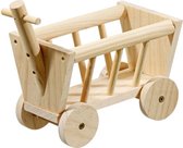 Flamingo houten bolderwagen - 25.5cm l x 12.5cm b x 19cm h
