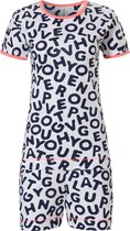 Rebelle Girls - Scrabble - Shortama - Wit/Blauw - Maat 104