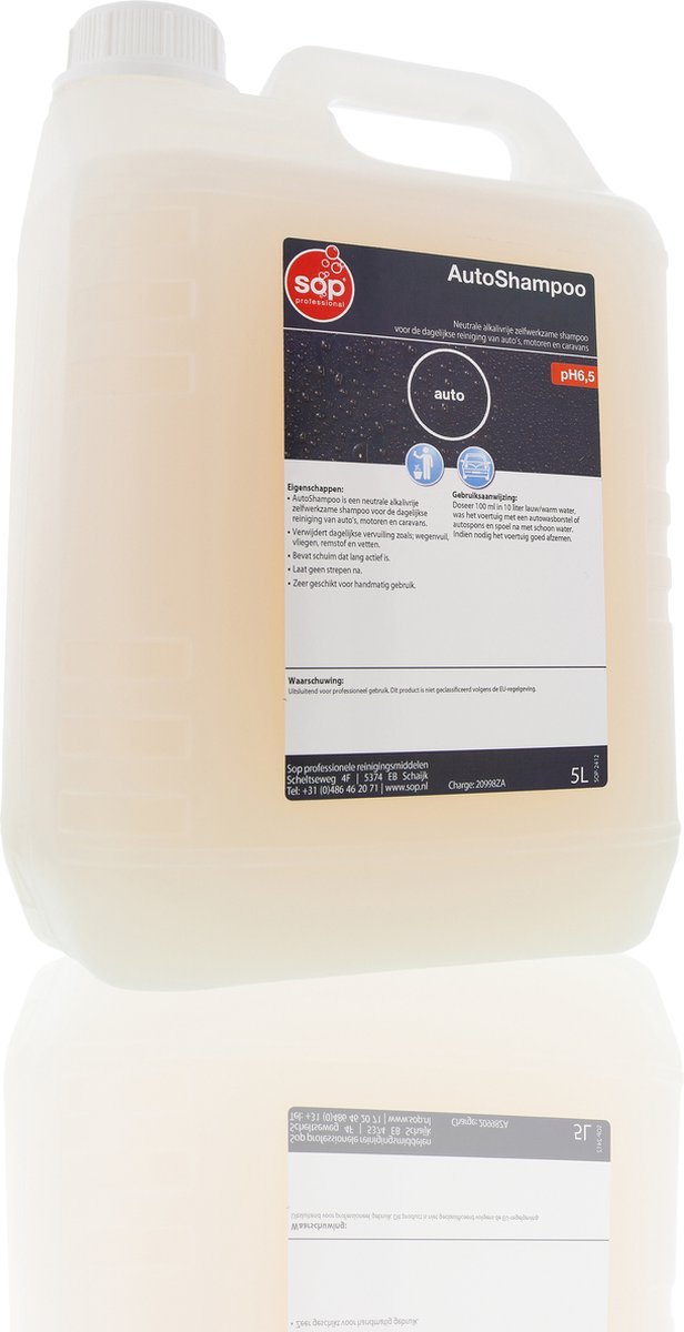 Sop Autoshampoo 5L - 25 doseringen - Geconcentreerd professioneel reinigingsmiddel - Autoreiniger - Autowas - Auto wassen - Car cleaner - Car cleaning