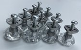 Diamant Knopjes, 10 Stuks voor Laden - Glas Glazen Kristal Deur Knop Knoppen Knopje Knopjes /  17,8 x 18 mm Zilver