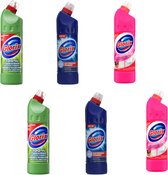 Glorix toilet reiniger combi verpakking 6 stuks - Toiletreiniger - 2 x Glorix Ocean fresh bleekmiddel 750 ml, 2 x Glorix Dennen bleekmiddel 750 ml & 2 x Glorix Pink power bleekmiddel 750 ml