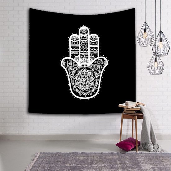 Wellness-House | Zen Wandkleed Magic Hand | Hamsa Hand | Wandversiering | Zen | Bescherming | Meditatiekleed | Wanddoek