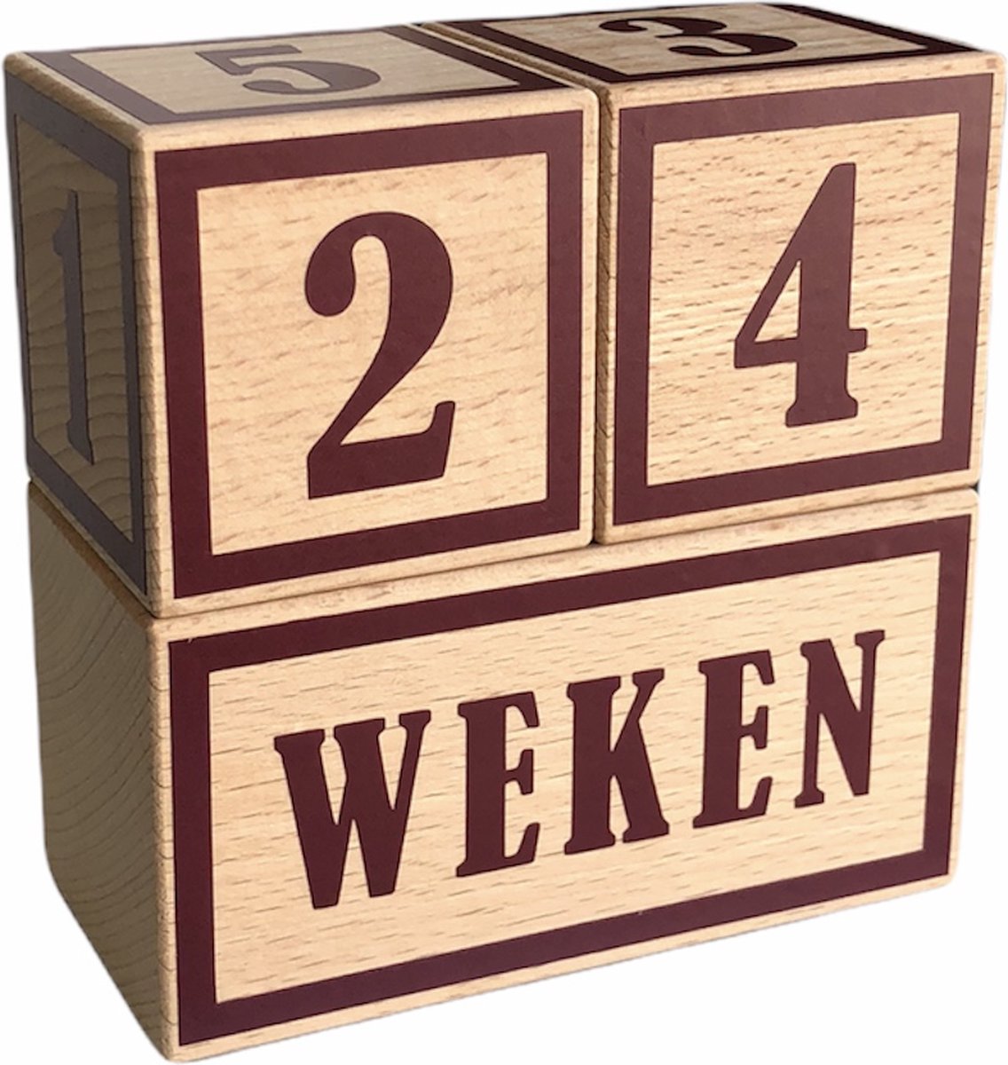 Goedkoopste Houten mijlpaalblokken - bordeaux rood - kraamcadeau - leeftijden en momenten - 3 blokken