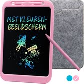 LCD Tekentablet Kinderen "Roze" 12 inch - Met Hoesje & Extra Pen - Kleurenscherm - Tekentablets - Speelgoed voor in de Auto - Ewriter - Notitieblok - Teken Ipad - Tekenen - Schrijv
