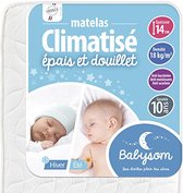 Babysom - Ademend Baby Matras - 60x120 cm | 14 cm dik | 2-zijdig ( een zomer en een winter zijde ) | Anti-allergisch | Oeko-Tex® | EU-product