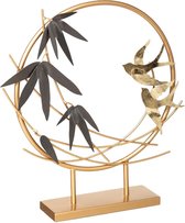 Eazy Living Decoratie Beeld Cirkel met Vogels H36 cm Goud