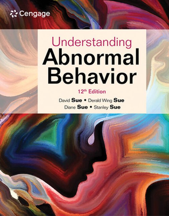 Cengage Understanding Abnormal Behavior, 12e druk. Abstracte, kleurrijke kunst aan de onderkant van de kaft.