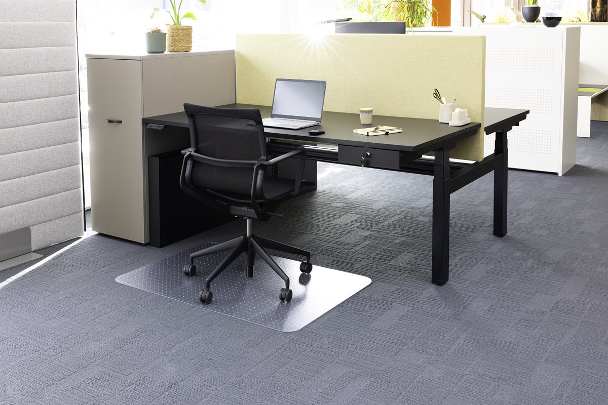 Rillstab bureaustoelmat tapijt 80x 120 cm vloerbeschermer