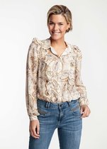 Tramontana | Blouse Ruffle met Paisley Print | Print Yellows | Maat 40 | Blouse Dames Volwassen