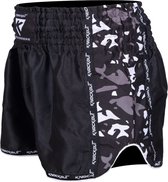 Knockout Camo Kickboks Broek zwart-grijs-wit Maat-L