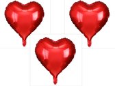 Ballon hart - ballonnen - 3 stuks - liefde - Moederdag - Valentijnsdag - harten - rood - doornede 45 cm