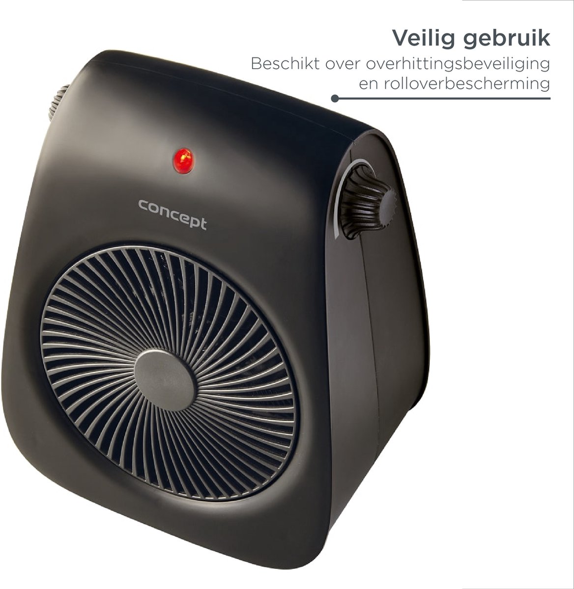 Concept VT7041 Ventilator – Met Warme Luchtstroom Functie – Ventileren en Verwarmen – Zwart — afbeelding 8