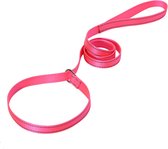 Retriever lijn - roze - 140 cm – diervriendelijke hondenriem - slip ketting – sliplijn - met soft grip – voor hondentraining – reflecterend