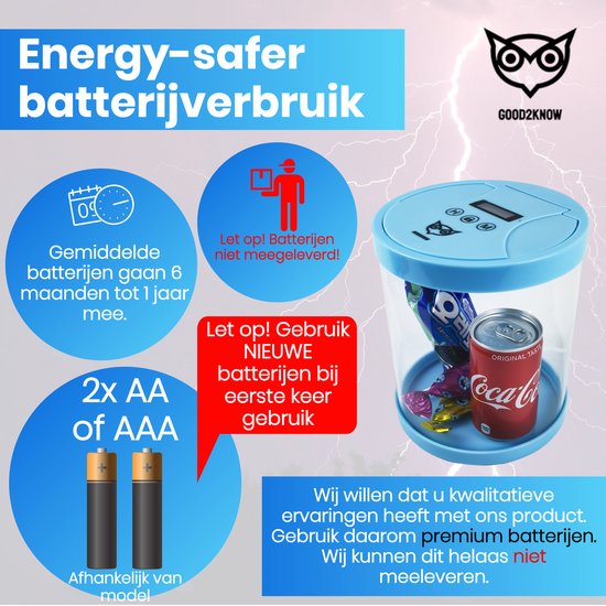 Good2know Telefoon Kluis met Tijdslot - Stoppen met Roken - Timer – Kluis - Opbergdoos - Kitchen Safe - Blauw – meer Focus & Zelfdiscipline