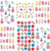 Stickerpakket Zomerplezier | Meisjes Stickers | Kinderstickers Zomerstickers, Ijsjesstickers, Pineapple Stickers, Lentestickers | Knutselstickers | Allerleukste Stickers | Goedkope