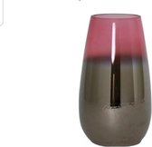 Windlicht/Vaas van glas de luxe metallic (spiegelend) rose 40 cm van Light&Living