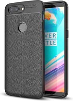 OnePlus 5T Hoesje - Mobigear - Luxury Serie - TPU Backcover - Zwart - Hoesje Geschikt Voor OnePlus 5T