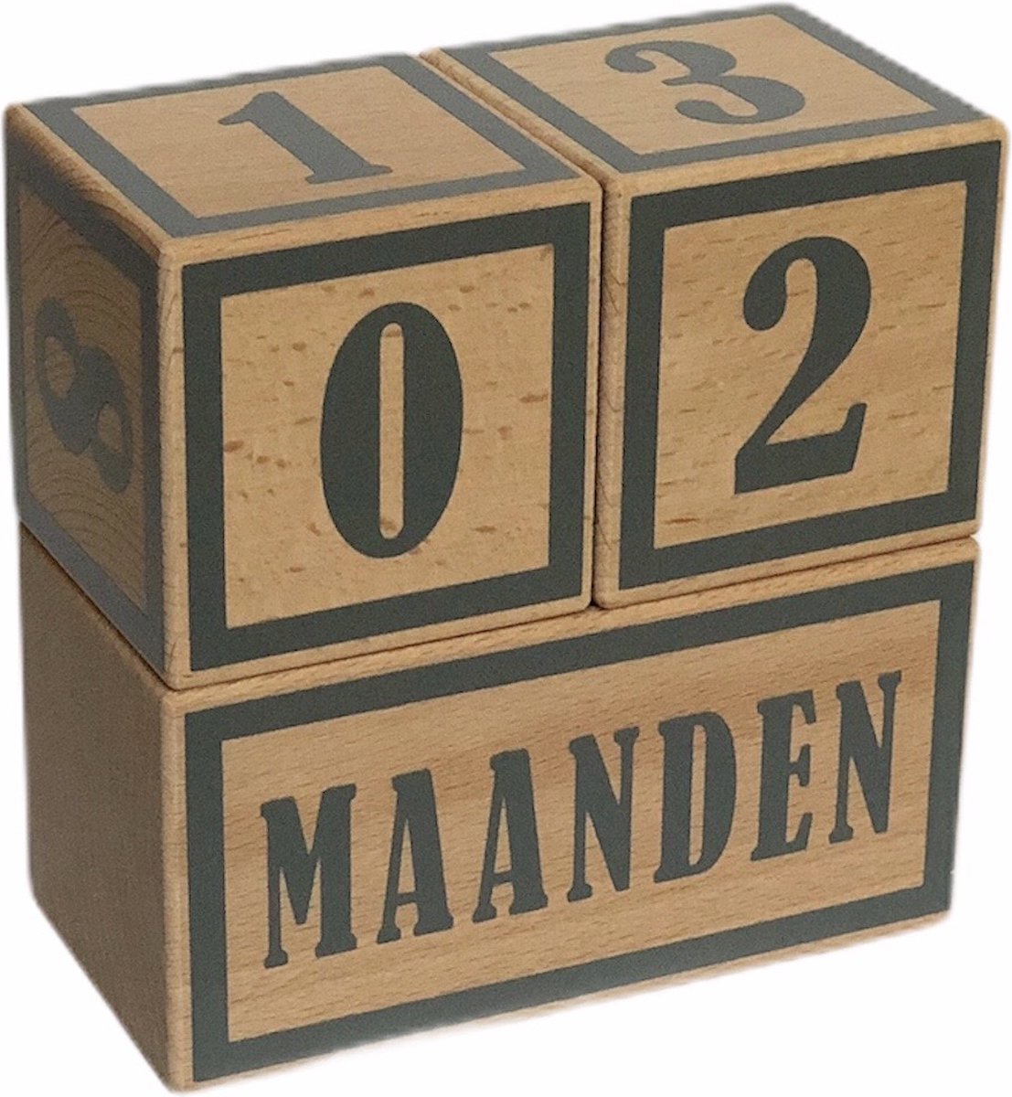 Goedkoopste Houten mijlpaalblokken - grijs - kraamcadeau - leeftijden en momenten - 3 blokken