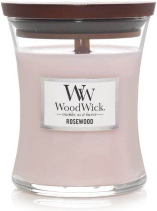 WoodWick Geurkaars Mini Rosewood - 8 cm / ø 7 cm